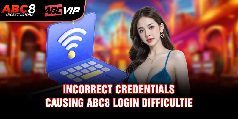 Incorrect credentials causing Abc8 login difficulties